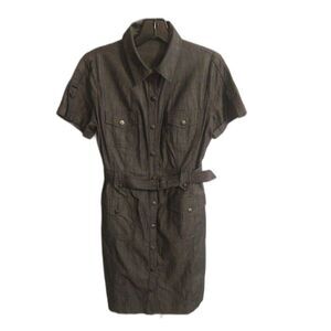 Calvin Klein size 6 gray denim like dress Classy Business Edgy  City